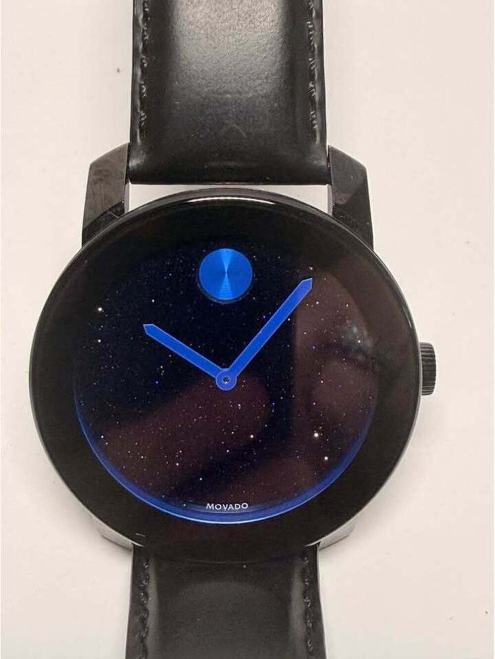 Movado Bold Black Watch Blue Starry Night Dial